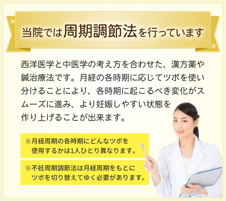 当店では周期調節法を行っています